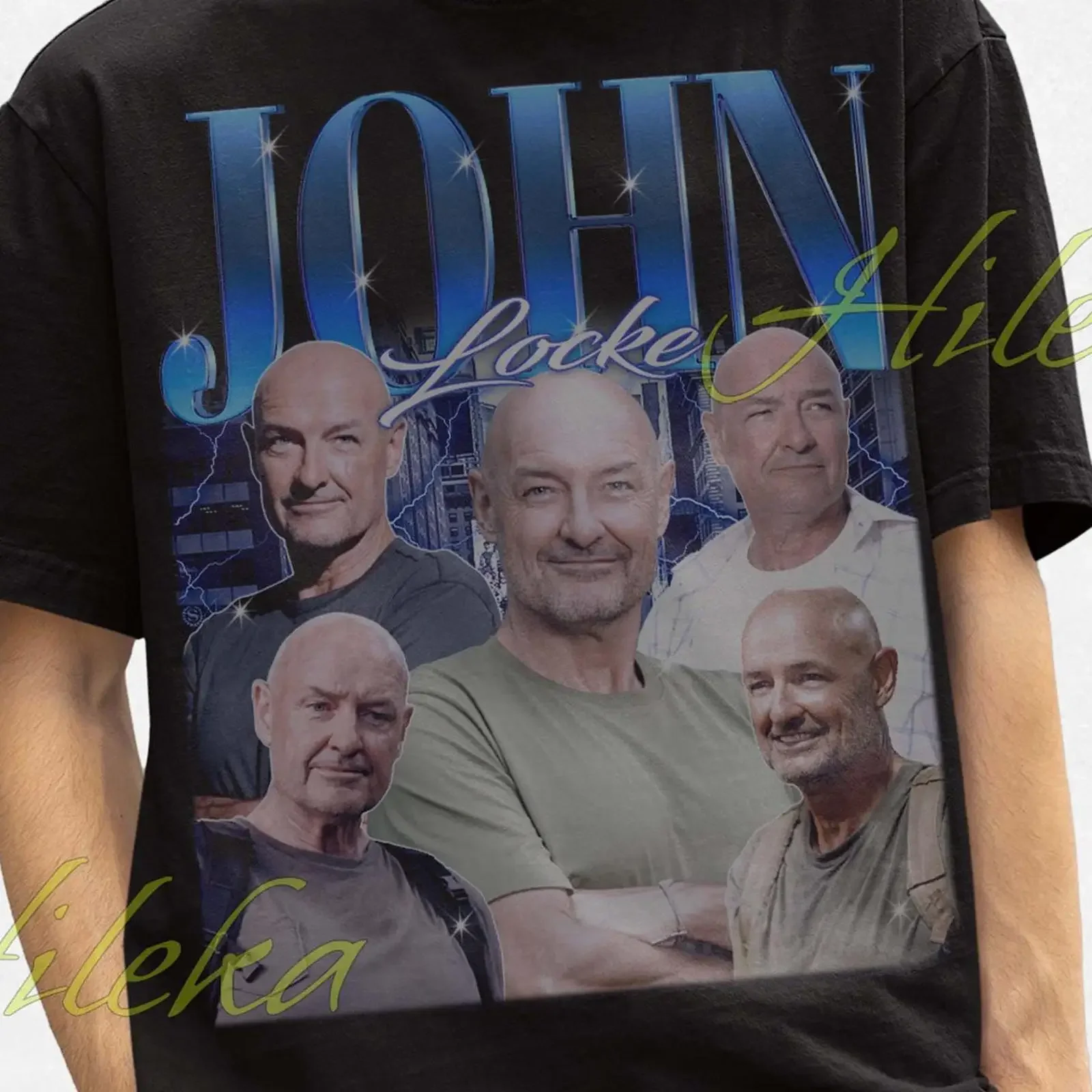 Vintage John Locke Bootleg T Shirt Terry O'Quinn TV Show Character Meme Casual Retro vintage Washed Soft fashion Versatile