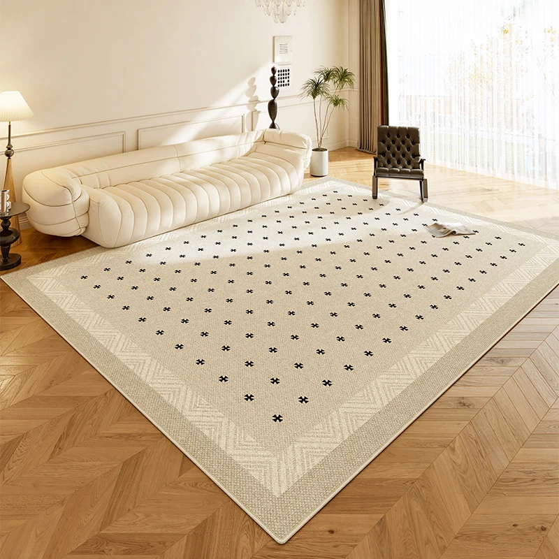 French Cream Style Large Area Carpet Living Room Light Luxury Highend Autumn Winter Carpets Home Bedroom Waterproof Antislip Rug