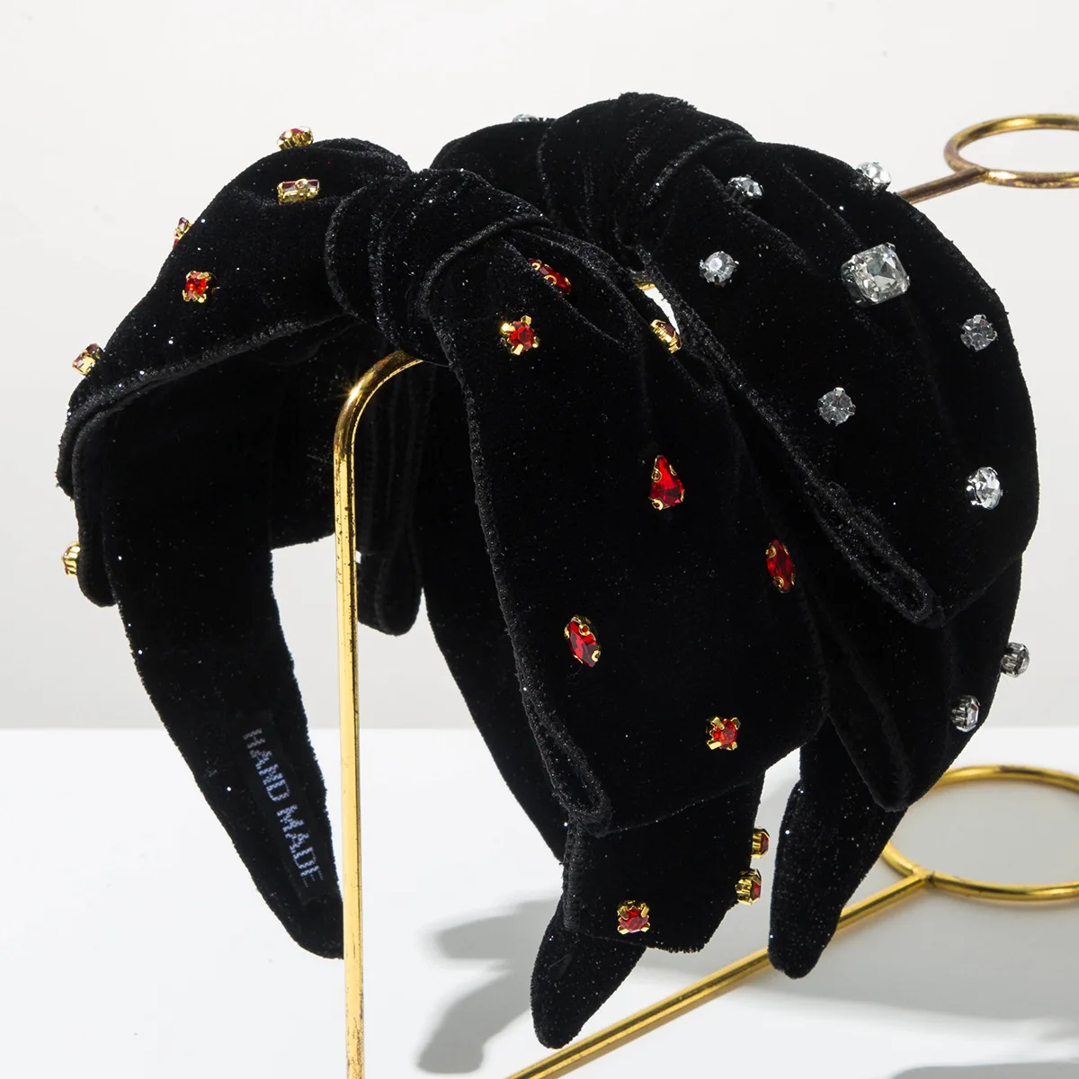 

European and American New Retro Bowknot Rhinestone Fabric Headband for Women Elegant Versatile Hair Accessory