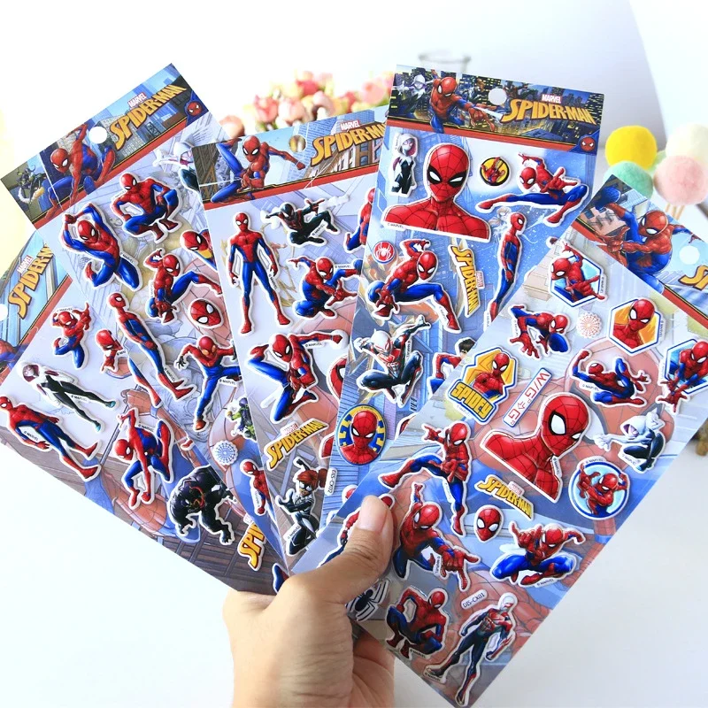 Disney Marvel The Avengers Spiderman Kids Cartoon Sticker Toy Frozen Mermaid Little Pony Cars Toy Story Diary Decoration Sticker