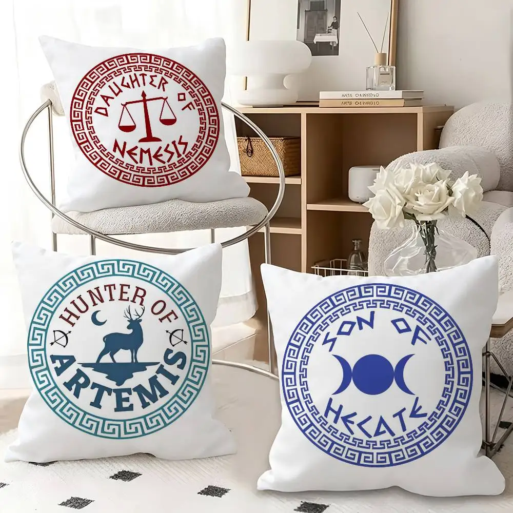 1pc Son Daughter Of Poseidon Greek Pillow Case Fashion Square Pillowcase Bedroom Sofa Room Ins Decoration Leisure