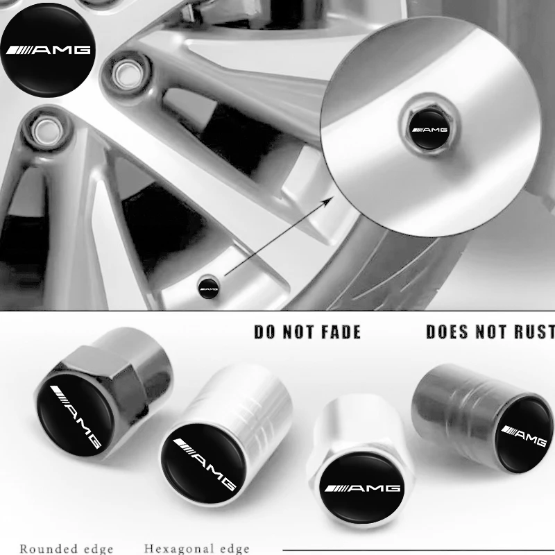 

Для Mercedes-Benz AMG A B C E G CLA W211 W203 W204 C260 E300L A200L: 4 шт. колпачков для вентилей шин с эмблемой автомобиля