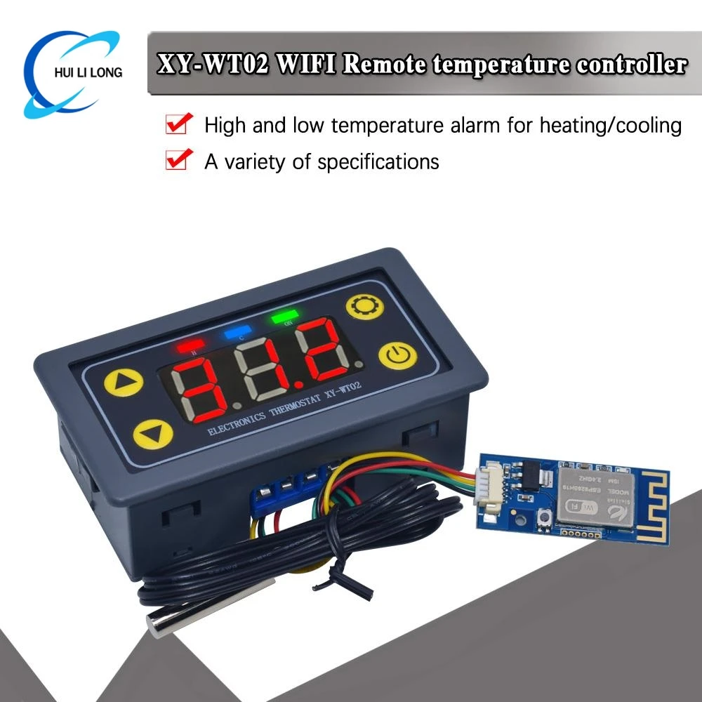 WIFI Remote Thermostat High Precision Digital Temperature Controller Module Cool Heat APP Temperature Collection High Low Alarm