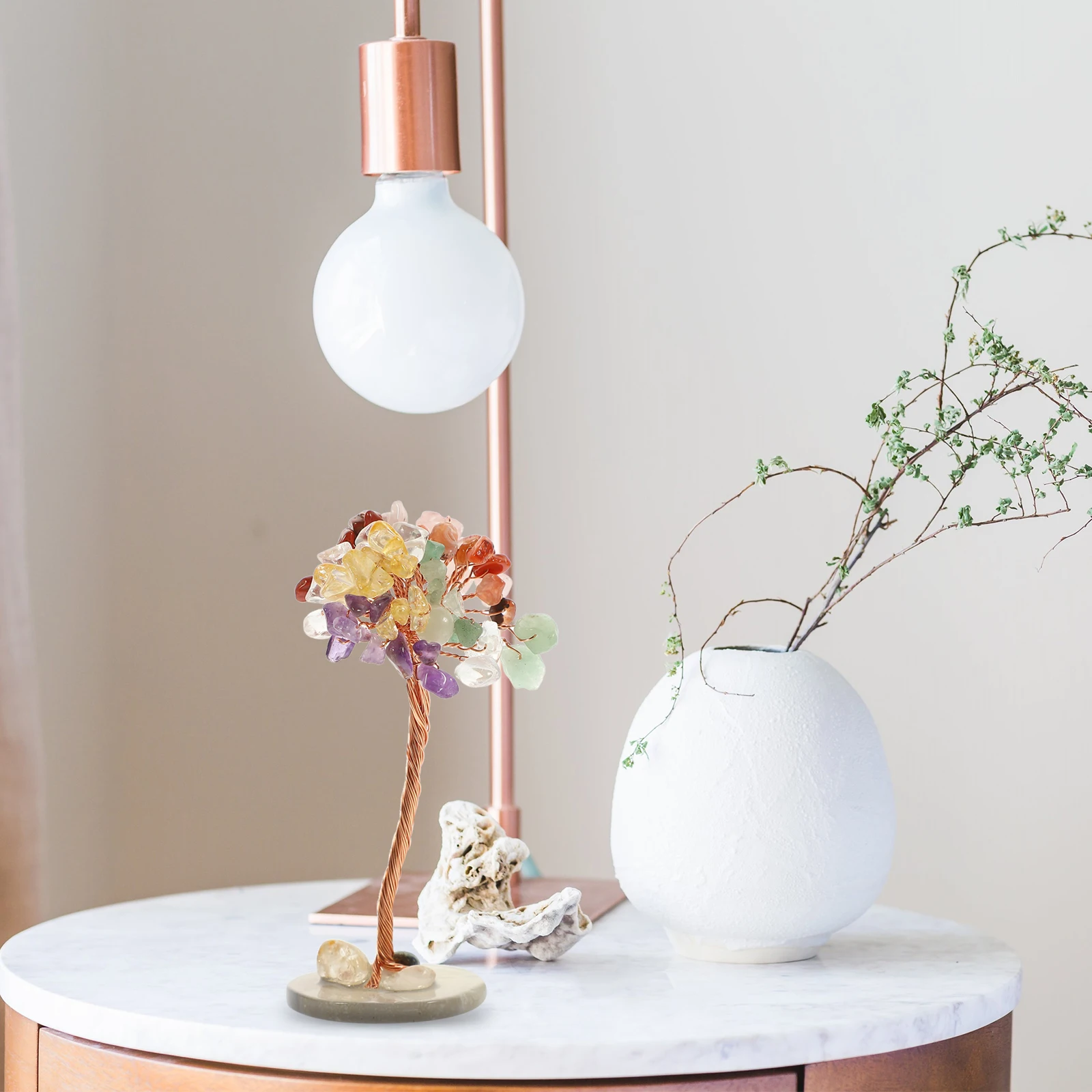 

Delicate Crystal Ornament Exquisite Desktop Decor Home Office Tabletop Craft Adornment Fortune Tree Wealth Prosperity Gift