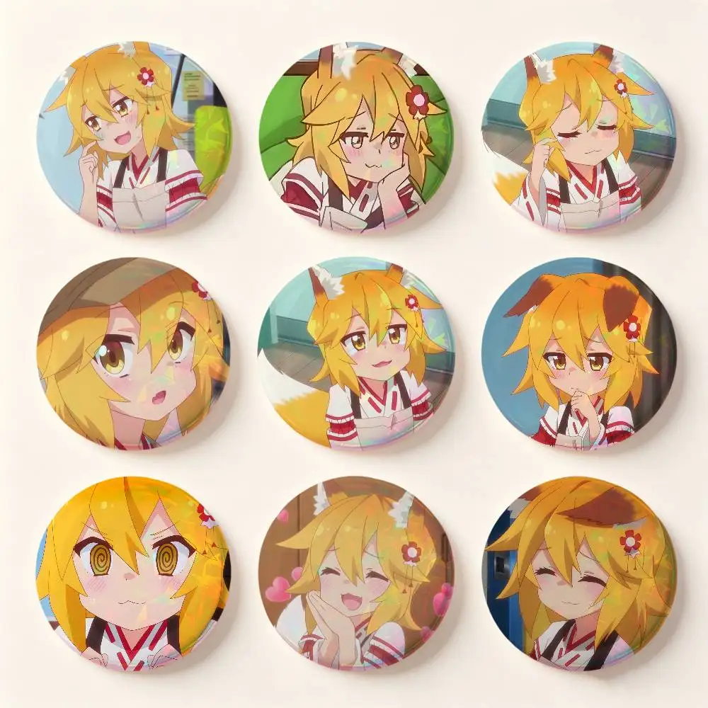 Senko San Anime Figure Badges Button Round Creative Pin Brooch Badge Bag Decor Accessories Fans Collect Friends Gifts