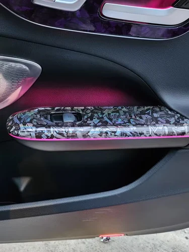 Imagen 2 del producto Envoltura de fibra de carbono forjada con láser brillante, pegatinas de vinilo para motocicleta, película de cambio de Color para carrocería de coche de carbono forjado holográfico de arcoíris