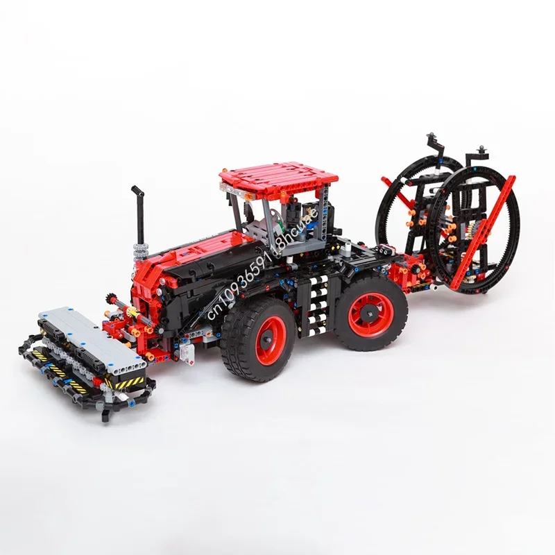 3385PCS MOC Traffic Claas Xerion 5000 TRAC VC With 8 Attachments Technology Model Building Blocks Stacking Bricks Creative