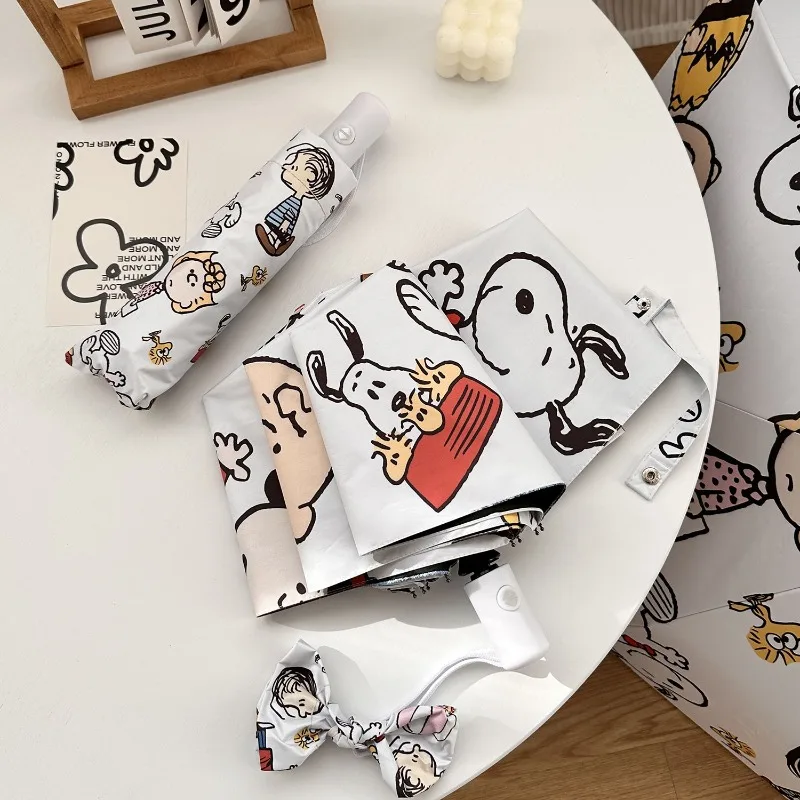 

Snoopy cartoon cartoon fully automatic sunshade fashionable sunshade folding fully automatic sun protection UV protection gift