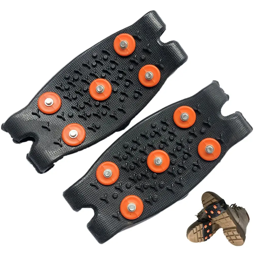 5-Stud Winter Ice Claws Anti Slip Mountaineering Cleats Unisex Snow Claw Shoe Covers Outdoor Chain Shoe Spikes