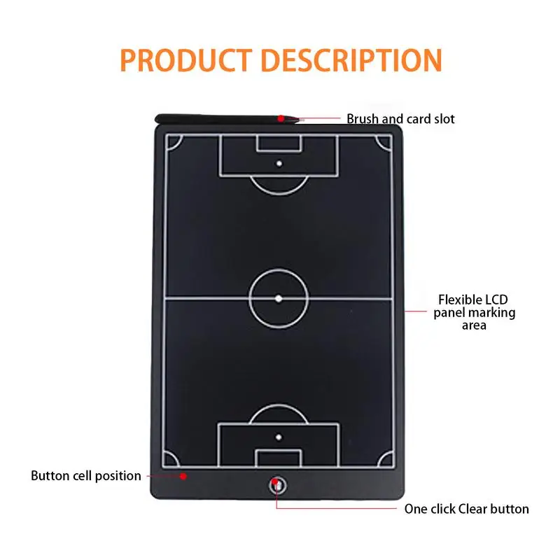 Tablero de entrenamiento de fútbol borrable Lcd, tablero de estrategia de fútbol, tablero de entrenamiento deportivo, marcador de baloncesto portátil