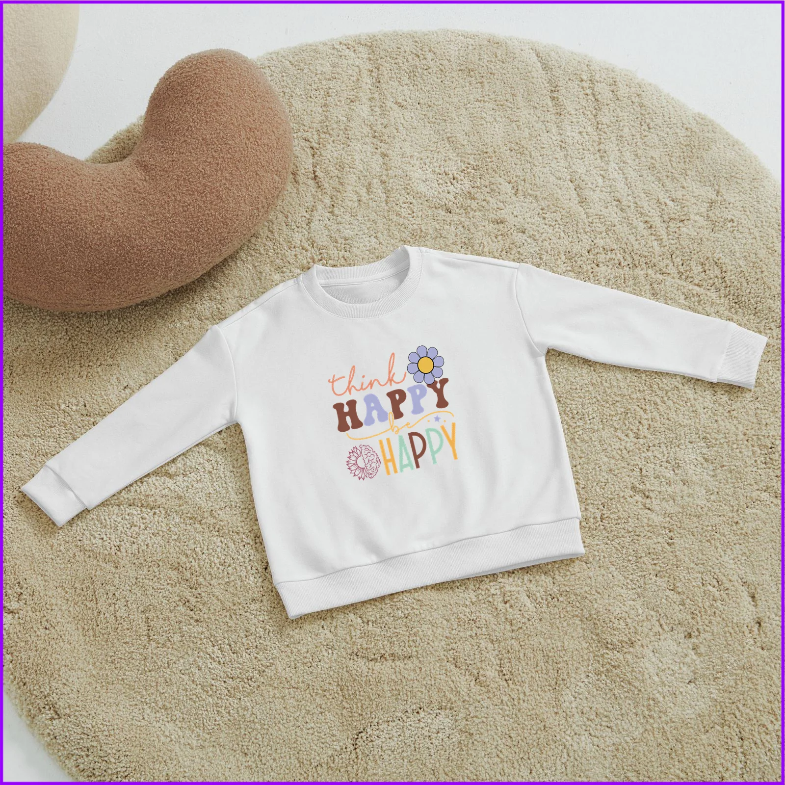 Think Happy Be Happy Sja106a Kids Boys Girls Hoodies Sweatshirts Wednesday Outerwear Sweaters Winter Teenagers Tweens Cosplay