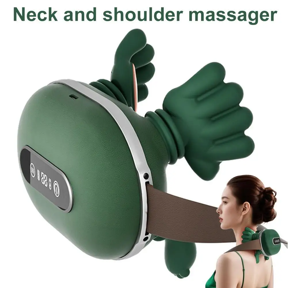 

Массажер для шеи с настоящей имитацией рук, беспроводной портативный массажер для шеи и спины, 4D разминающий массажный дизайн для облегчения боли