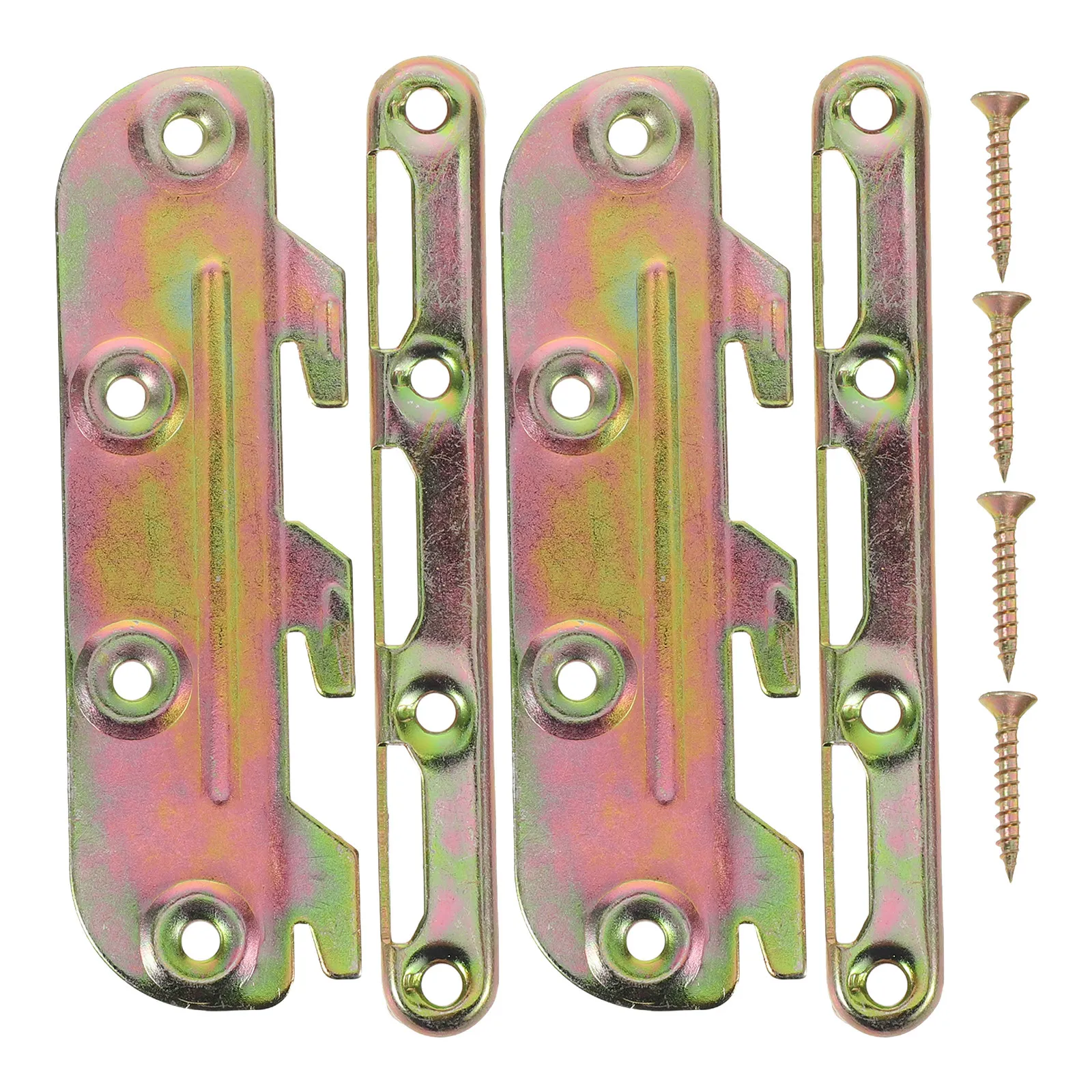 2Sets Bed Hinge Bracket Hidden Style Secure Bed Rail Brackets Rail Connectors Headboard Footboard Frame Hardware Fasteners