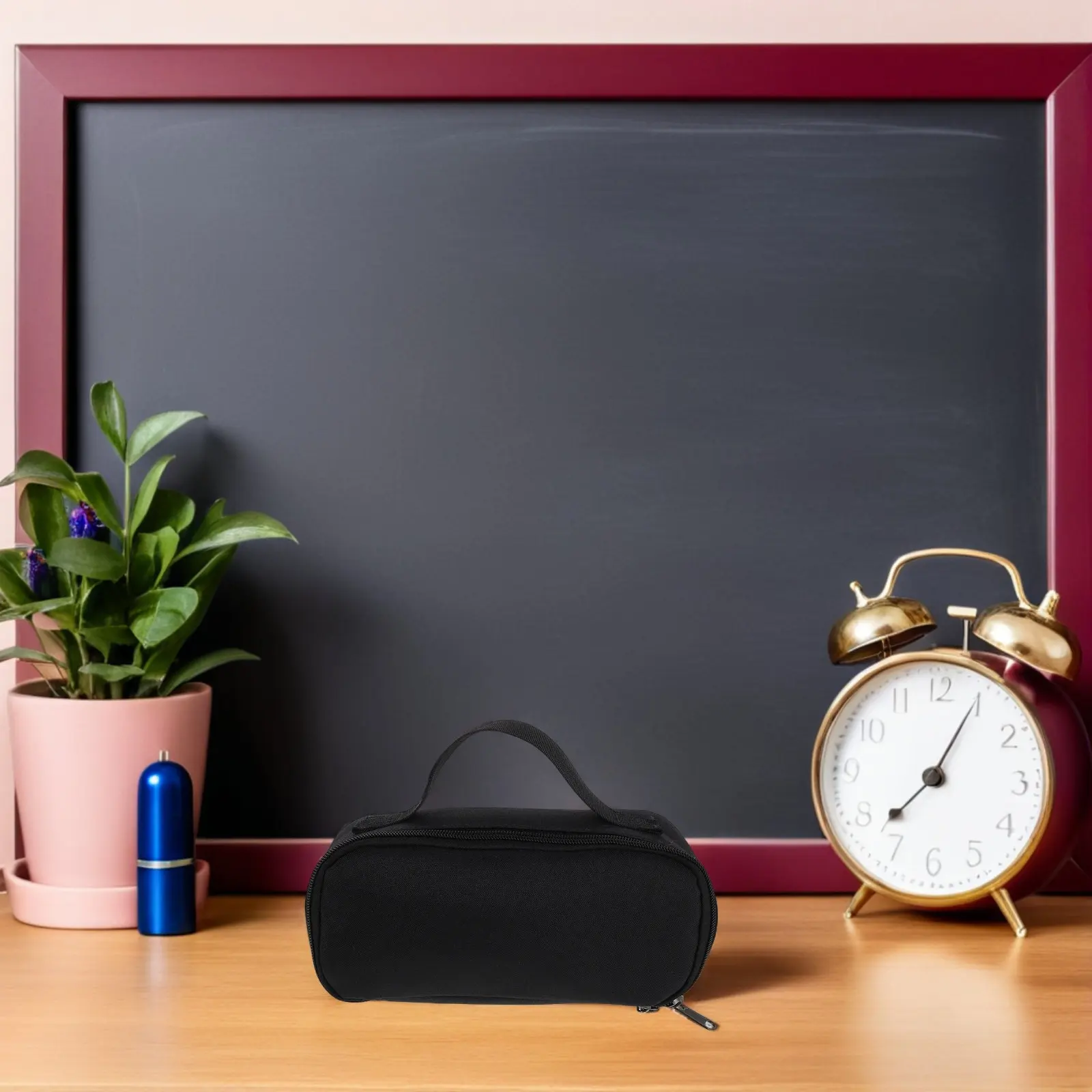estojo-preto-para-adolescentes-universitarios-organizador-moderno-e-elegante-de-materiais-escolares-com-ziper-de-metal-liso-e-alca-portatil