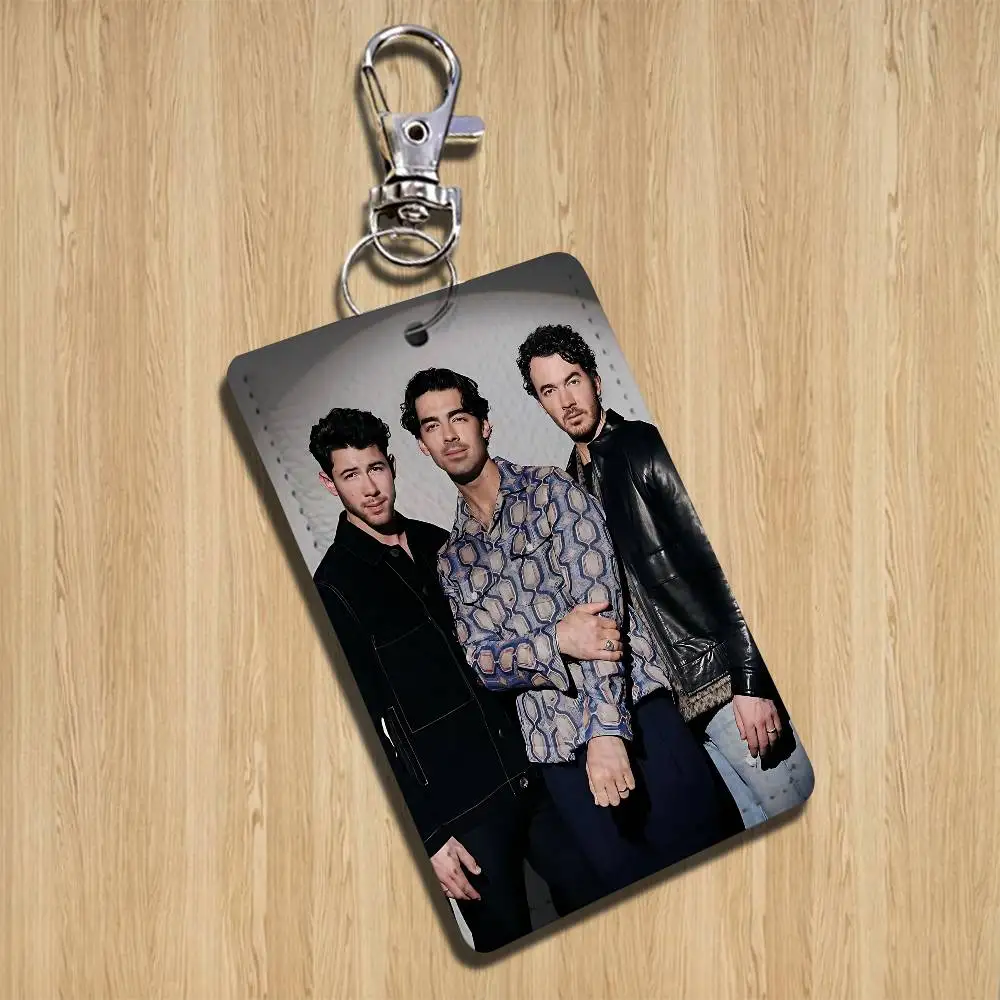 Close J-Jonas Brothers Art Rechteckiges Ausweishülle, Schlüsselanhänger, Zugangskartentasche, Schlüsselanhänger, Ring, Leder, Kartenhalter, Schlüsselanhänger, Zugang