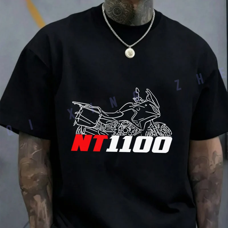 

Мотоциклетная футболка NT1100 для мужчин, хлопковая повседневная футболка, летняя спортивная одежда для мотоциклистов, топ, футболка 2026