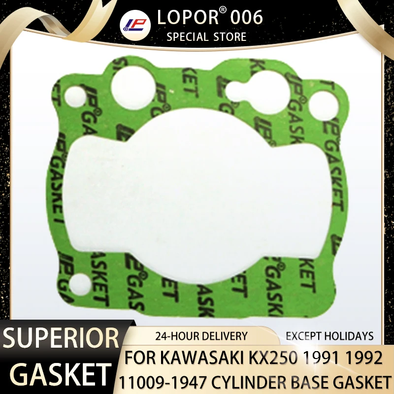 Lopor Motorcycle Engine Crankcase Cylinder Base Gasket  For Kawasaki KX250 1991 1992 KX 250 11009-1947