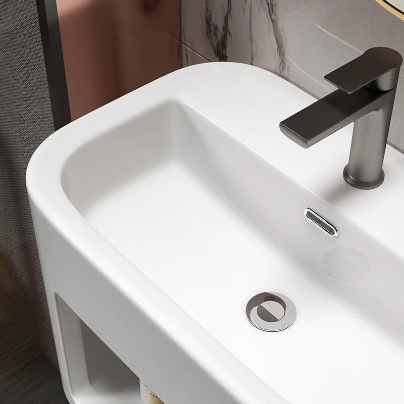 Modern wall-mounted high-quality faucet mirror bathroom cabinet with storage space, easy to clean, suitable for hotel bathrooms