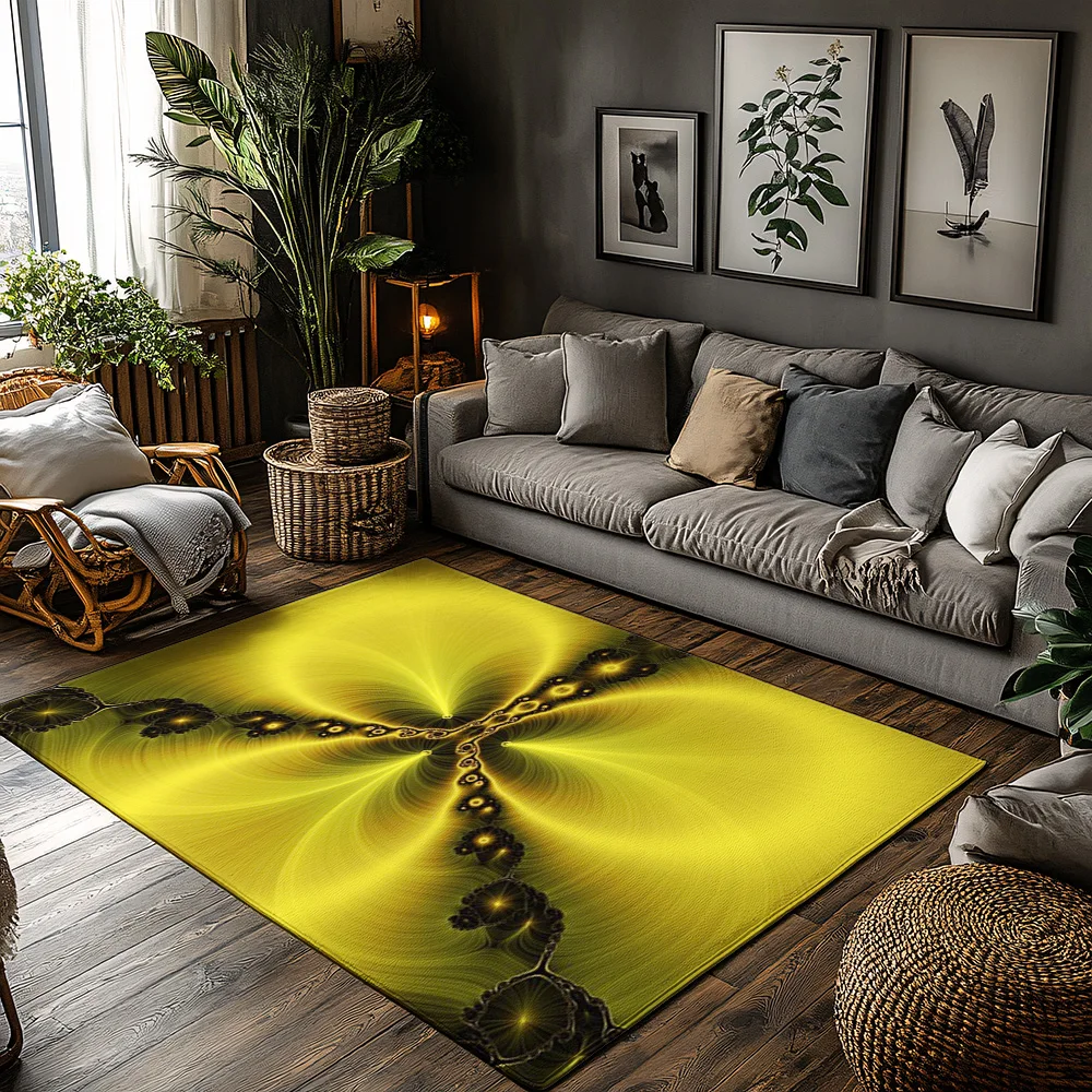 

Tuniu психоделический фрактальный геометрический зеленый абстрактный коврик коврик для кухни декор пола