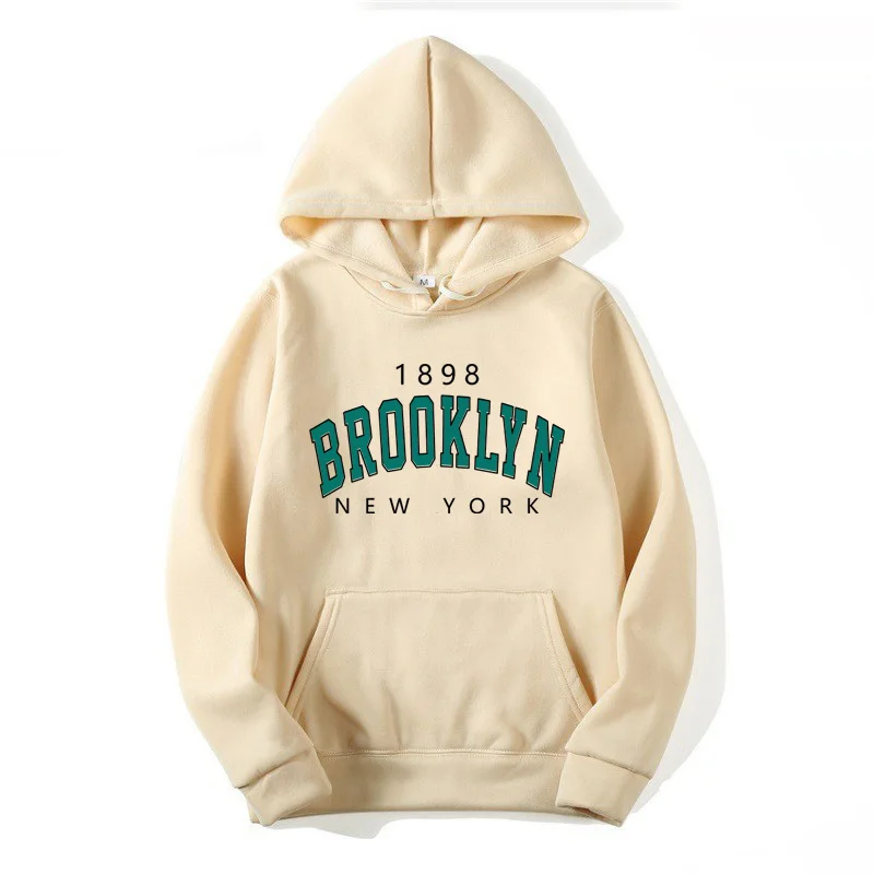 1898 Brooklyn New York Printed Women Hoodies Fashion Fleece Hoody Creativity Pullover Clothing Street Loose Sweatshirts Women\'S