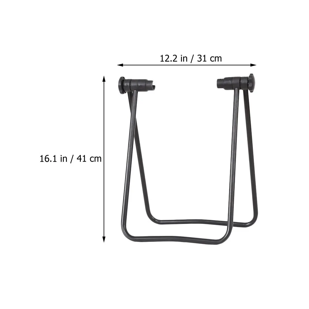 2 قطعة حامل عرض الدراجة أرفف خلفية حديدية قابلة للطي متينة وقوية لتخزين الدراجة في الهواء الطلق تدعم الخدش
