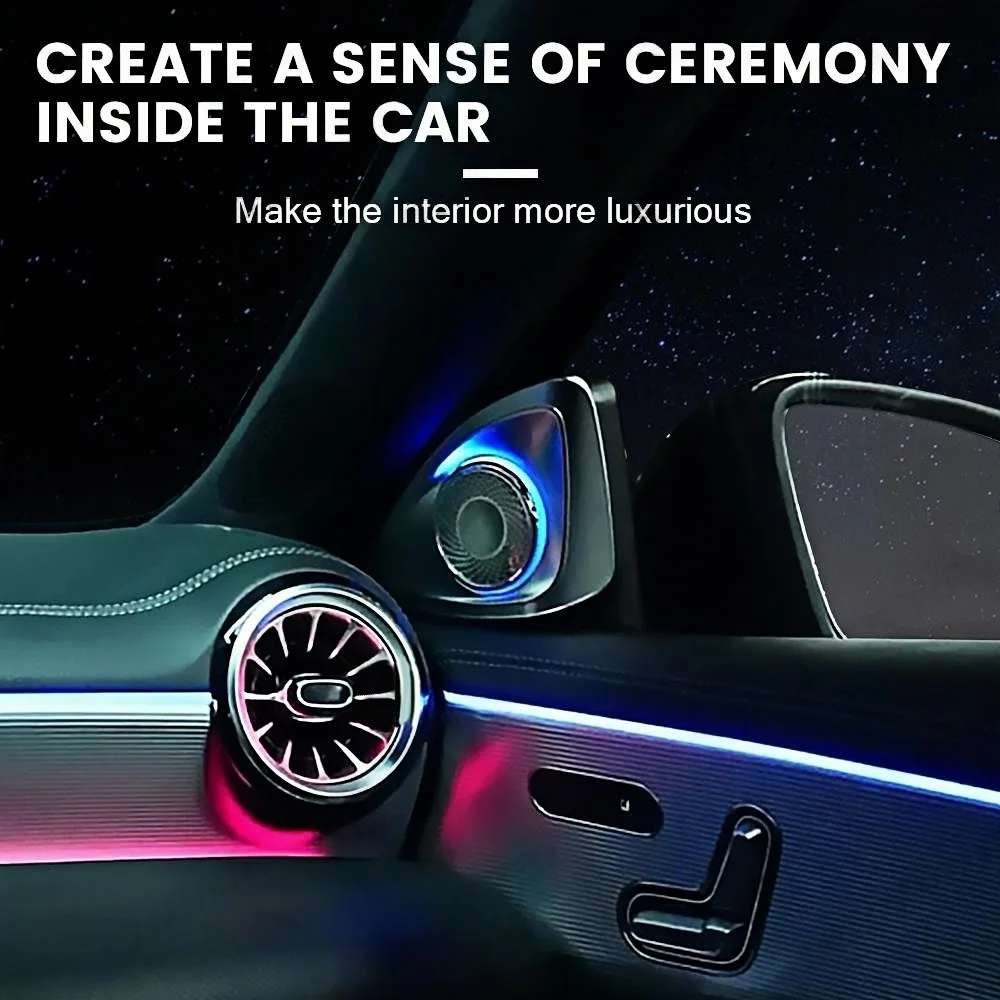 RGB color streamer For benz  CLA W118 C118 2019-2025 4D Rotating Tweeter Luminous Car Speaker Horn - view 6