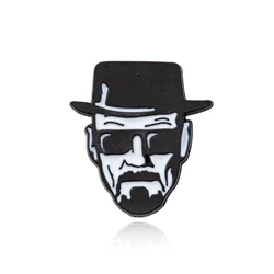 Heisenberg Brooch Breaking Bad Walter White Enamel Pin Lapel Brooch Metal Brooch Bag Badge Jewelry Gift for Kids Friend