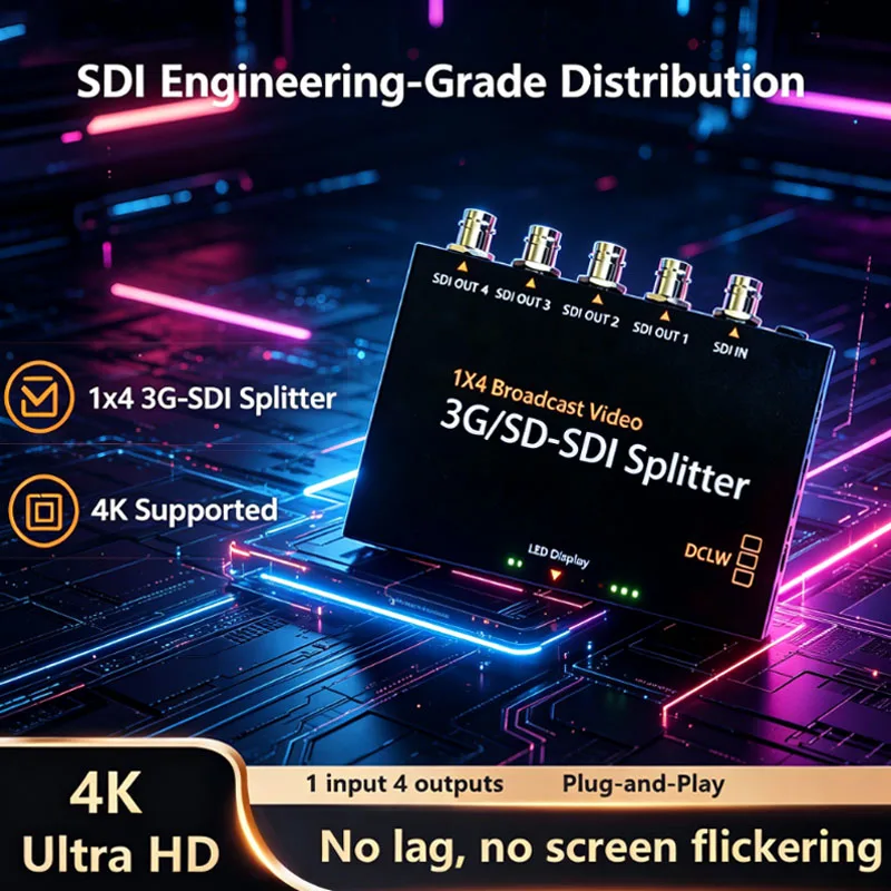 1-in-4-out SDI Distributor HD 3G SD-SDI Splitter SDI Distributor Video wall controller multi viewer 1X4 Video Processor