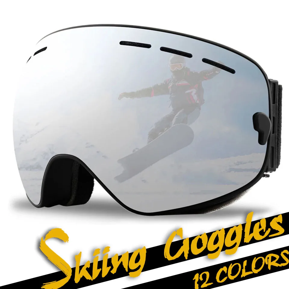 

GOBYGO New Double Layers Anti-fog Ski Goggles Snow Snowboard Glasses Men Women Snowmobile Eyewear Outdoor Sport Ski Goggles