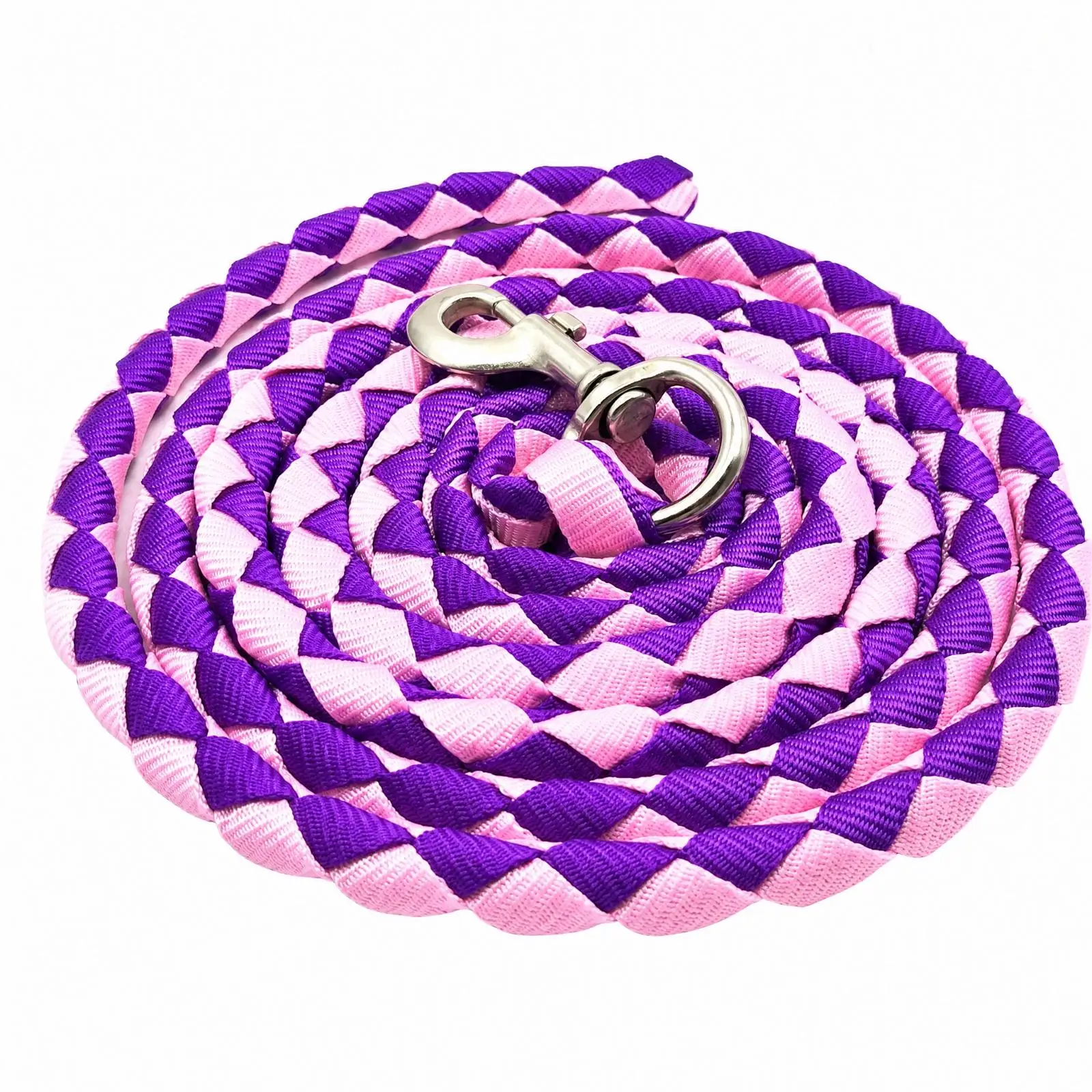 Strong Horse Lead Rope with Metal Swivel Clip Braided Nylon Training Line for Stable Management