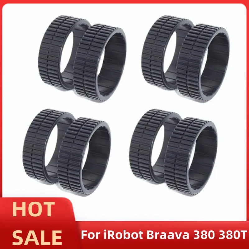 For iRobot Braava 320 321 345 375 380 380T 390 390T Mint 4200 5200 5200C Vacuum Cleaner Wheel Skin Rubber Wheels Tires Parts