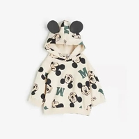 Disney Baby Girls' And Boys' Sportswear Top Cartoon Printed Long Sleeve Hoodie Casual Top Children's Autumn Top