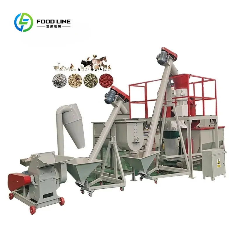 Customized 55kw Complete Animal Feed Premix Plant Chicken/Pig/Fish Feed Mill Automatic Poultry Feed Production Line Machine