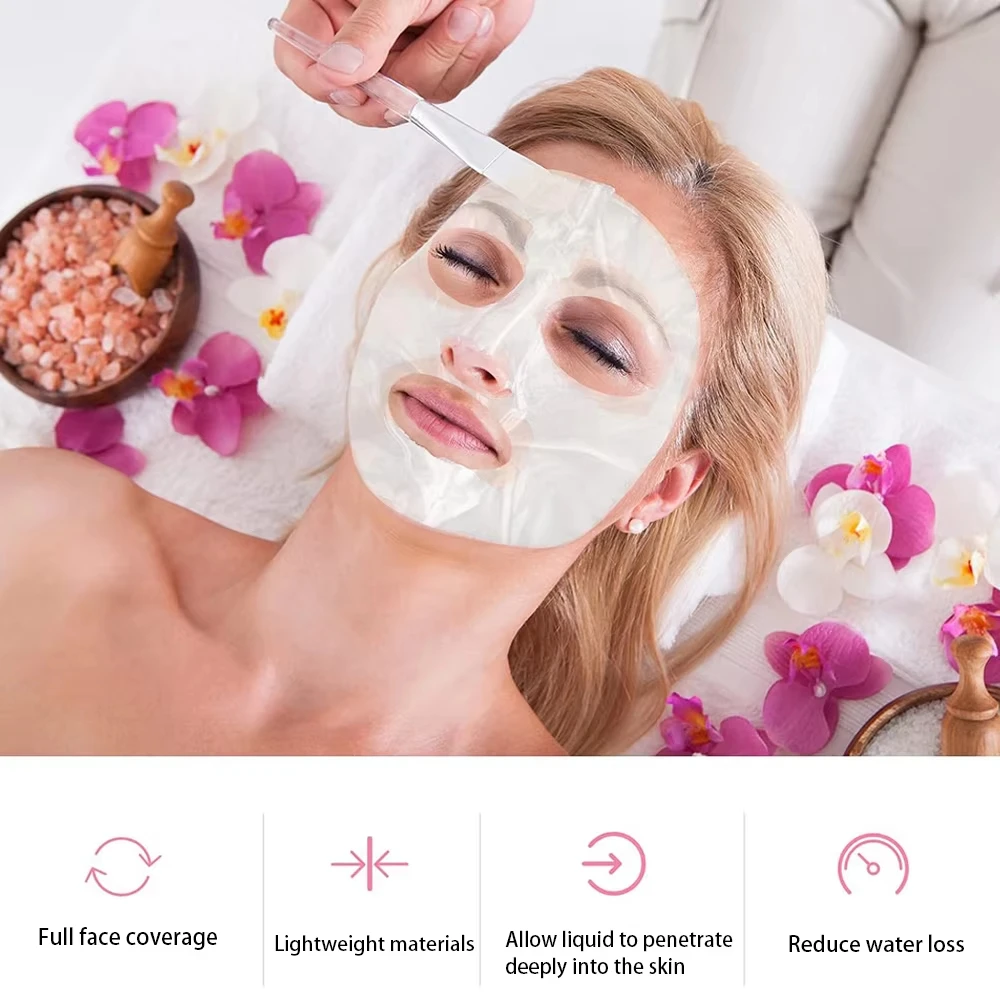 200/500 Vellen Plastic Gezichtsmasker Transparant Hydraterende Gezichtsmasker Wegwerp Schoonheidsverzorging DIY Spa Gezichtsmasker Gereedschap