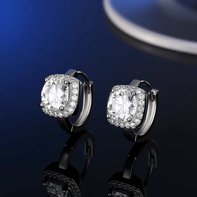 S925 Silber Moissanit Ohrstecker mit GRA-Zertifikat Stilvolle Runde Ohrhaken Ideal als Geschenk für Jahrestage oder Hochzeiten – Detail 10