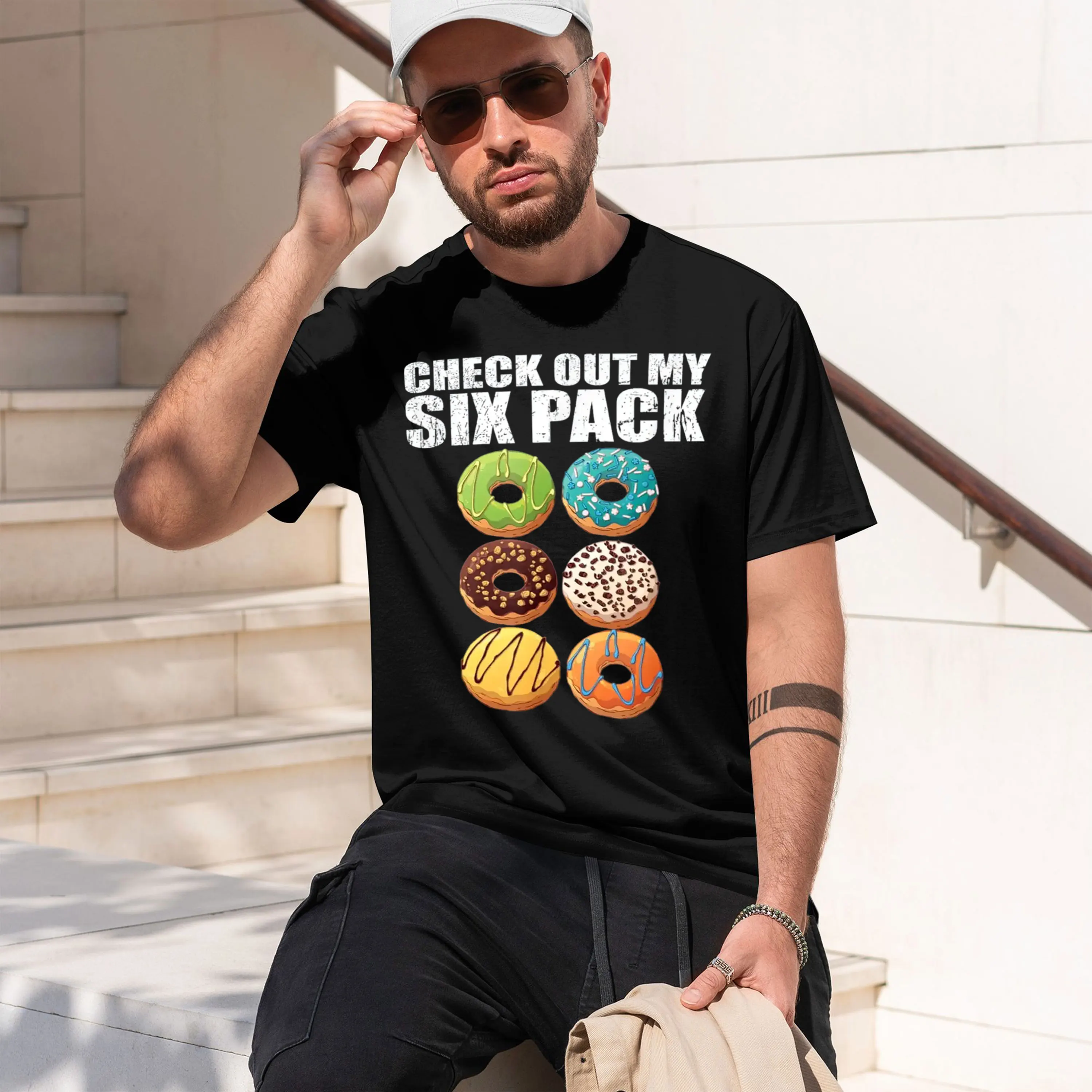 Casual Fun Men's T-Shirt nut Six Pack Humor Graph Summer Gift For 2026 New Model Short-sleeve crewneck TShirt Classic Casual Mul