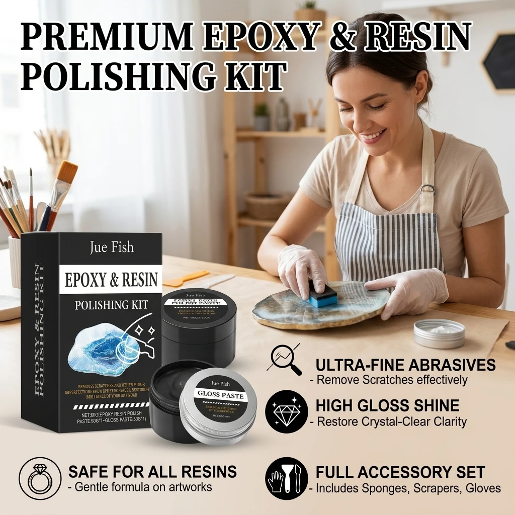 Epoxy Resin Polishing Kit Repair Cratches Improving Dullness Restore Shine & Smoothness Restoration Epoxy Resin Polishing Paste