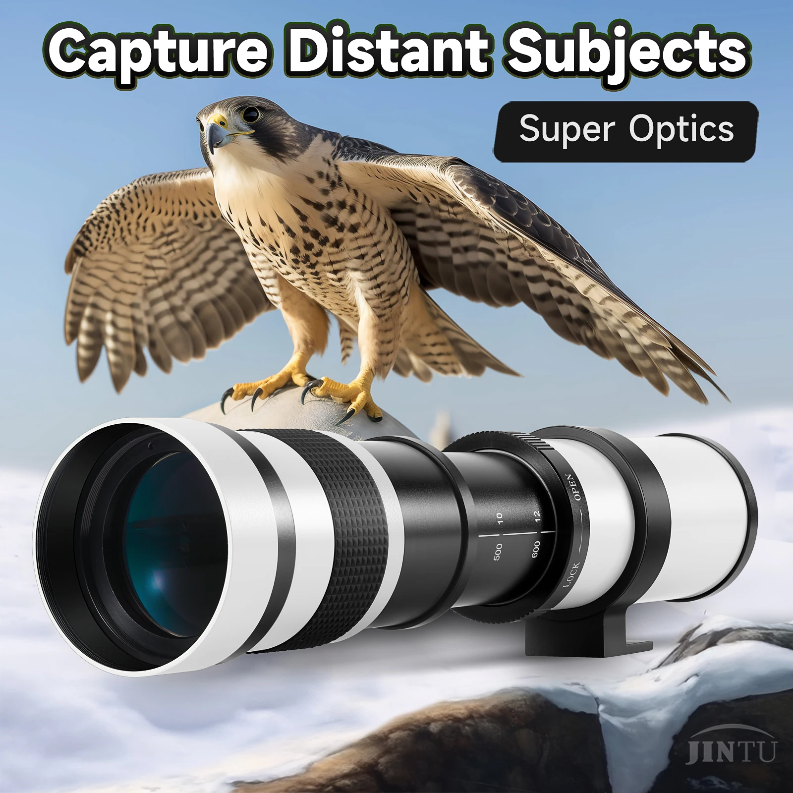 JINTU 420-1600mm f8.3 Telephoto Zoom Lens Manual Focus for SONY E-Mount Mirrorless Cameras A7 A7S A7R A7RII A7RIII A6000 A6600