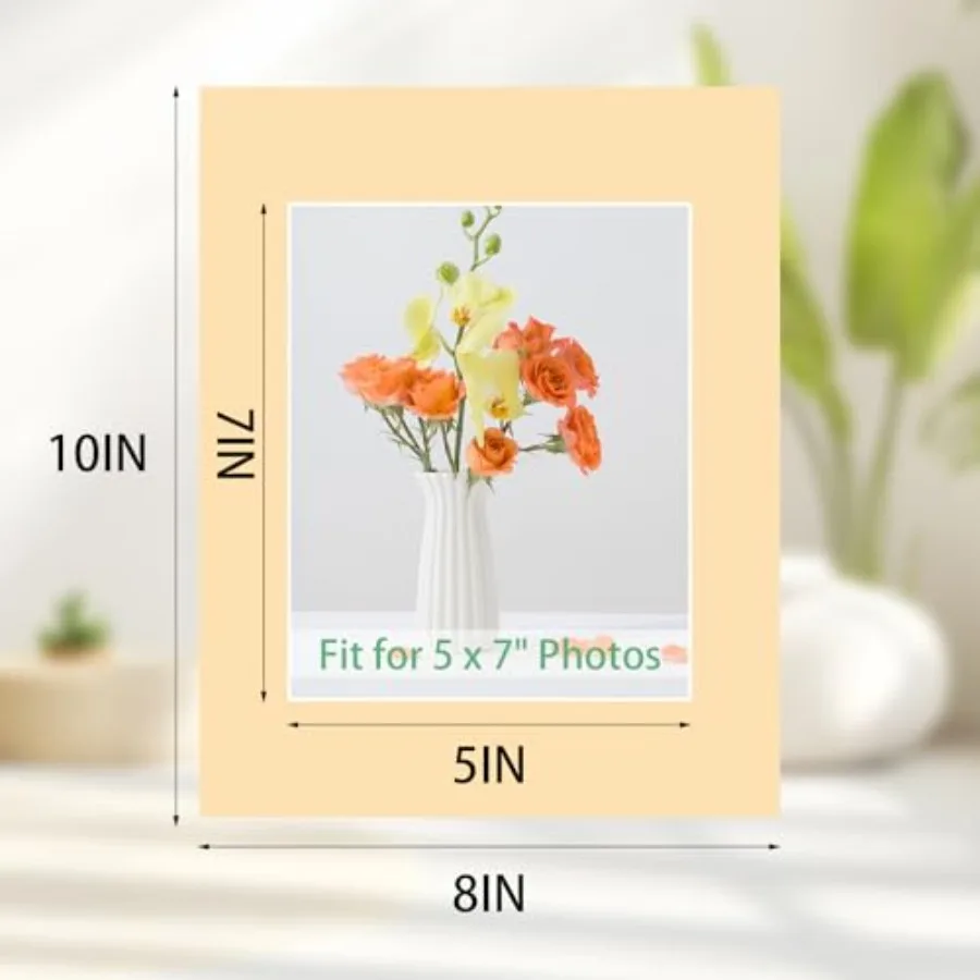 15 Pack 8x10 Picture Mats, Mixed Colors Frame Mattes Pictures Photo Frame Mat Core Bevel Cut Mat Board Show Kit, Prints, Artwor