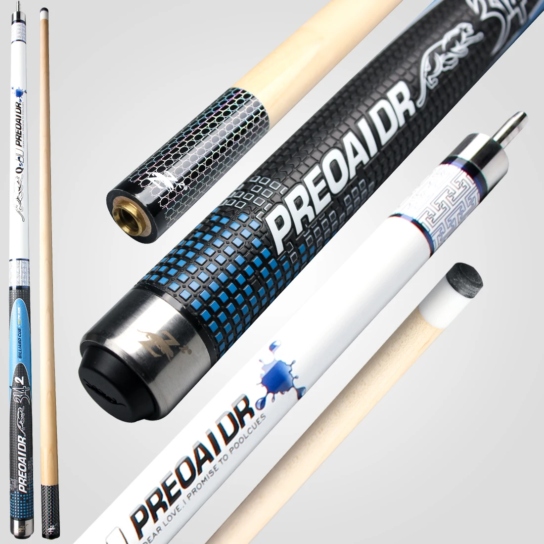 RREOAIDR 3142 Q5 Series 2-Pieces Pool Cue Stick - 58