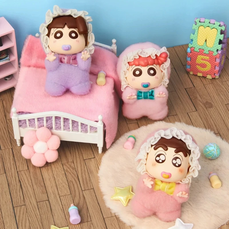 52 لعبة تلوين شين تشان الطفل سلسلة الفينيل أفخم صندوق أعمى لطيف أنيمي شخصية دمية سطح المكتب العصرية حلية لعبة من الكارتون هدية