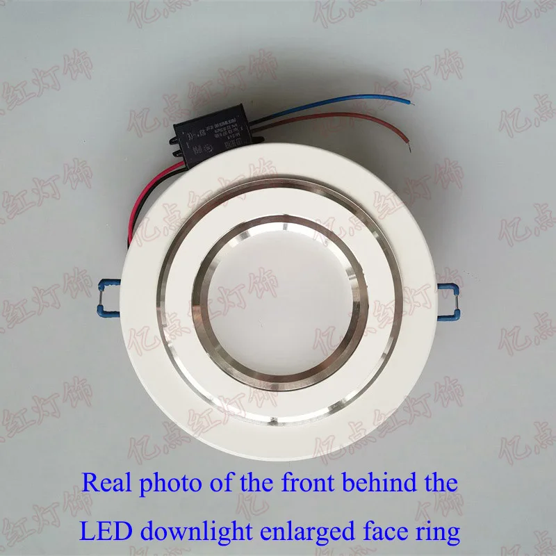 Soportes de foco LED Downlight, adaptadores de soporte de luz, anillos de sombra de lámpara, agujero para agrandar, Marcos exteriores blancos,