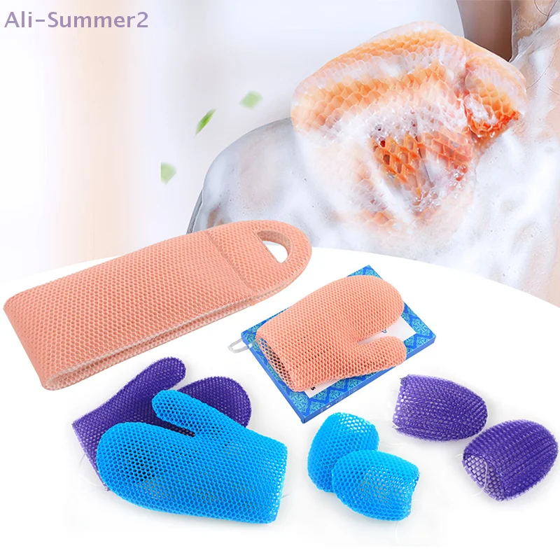 Exfoliating Shower Glove With Colorful Honeycomb Weave And TPU High Elasticity Antibacterial Material Gentle Safe And Durable
