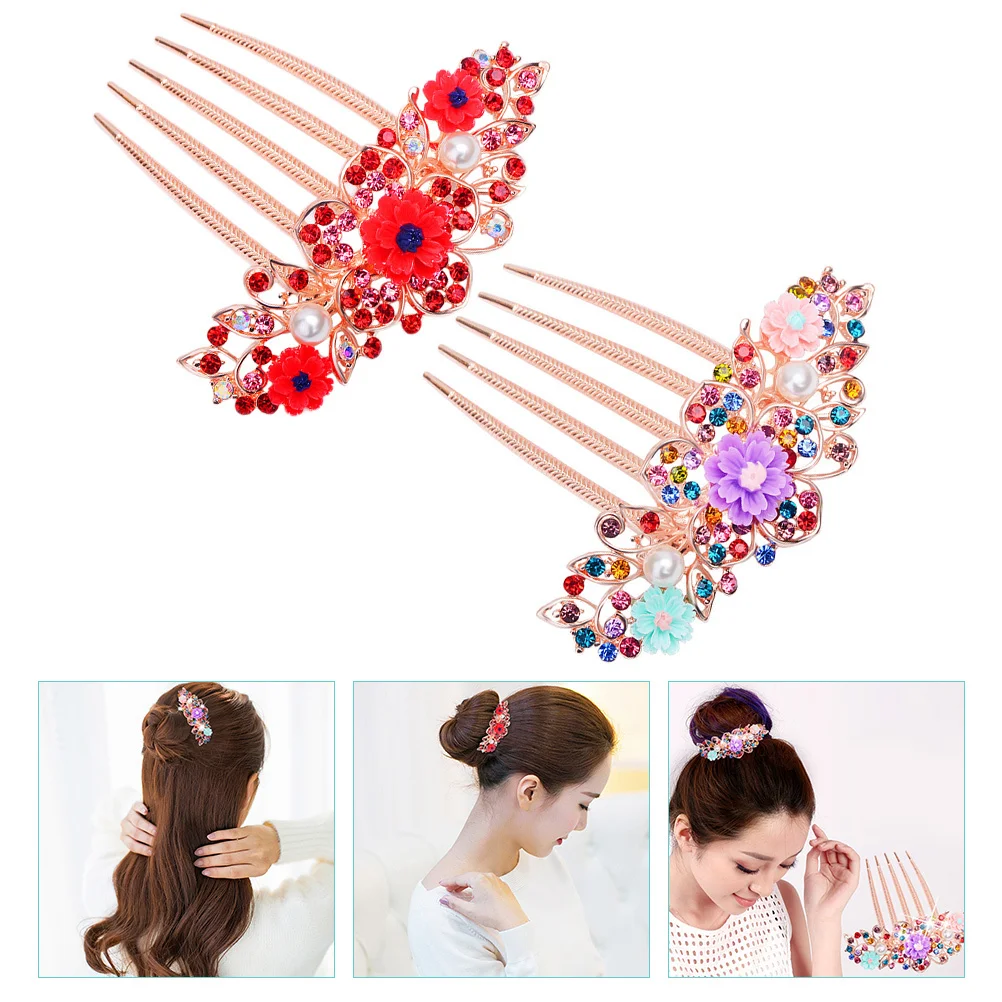 

2 шт. свадебная расческа для волос для женщин, сверкающие стразы, компактный размер, легкое украшение для прически «сделай сам», подходит для свадебного выпускного вечера