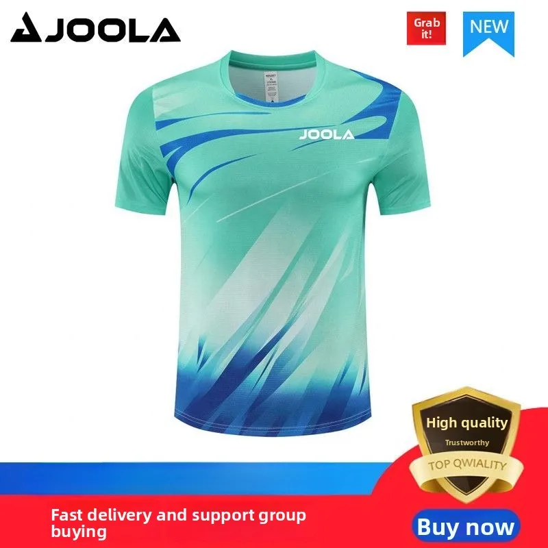JOOLA's new table tennis and badminton suit short sleeved T-shirt for men and women, quick drying sports suit short sleeved top