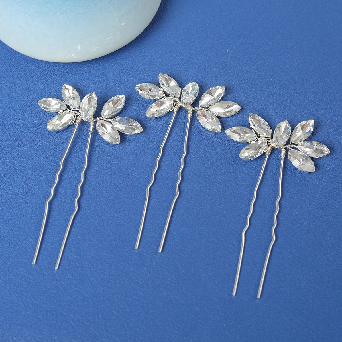 3Pcs Handmade Gold Silver Color Crystal Rhinestone Hairpin Set Barrettes For Bride Women Pearls Flower Wedding Hair Accessories