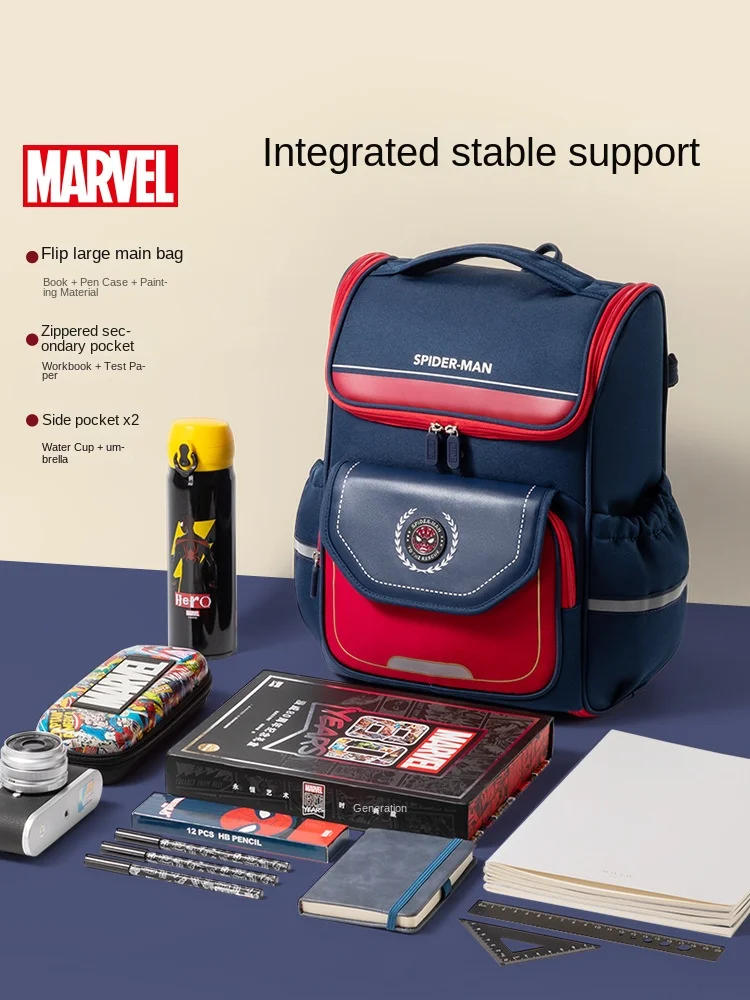 Disney New Boy Girl School Bag Grade 1-3 Lotso Spider Man Primary Student Shoulder Orthopedic Backpack Large Capacity Mochilas