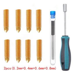 Topçu Sidewinder X3 X4 artı/Pro 0.4mm pirinç yükseltme volkan nozulları temizleme iğneleri ile lokma anahtar 3D yazıcı parçaları
