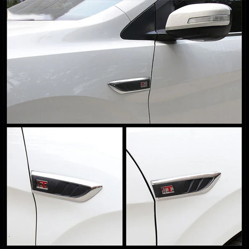 Car Body Decoration False Wind Mouth Side Modification Electroplated Wind Mesh Blade Fender Sticker Exterior Decorative Sticker - view 3