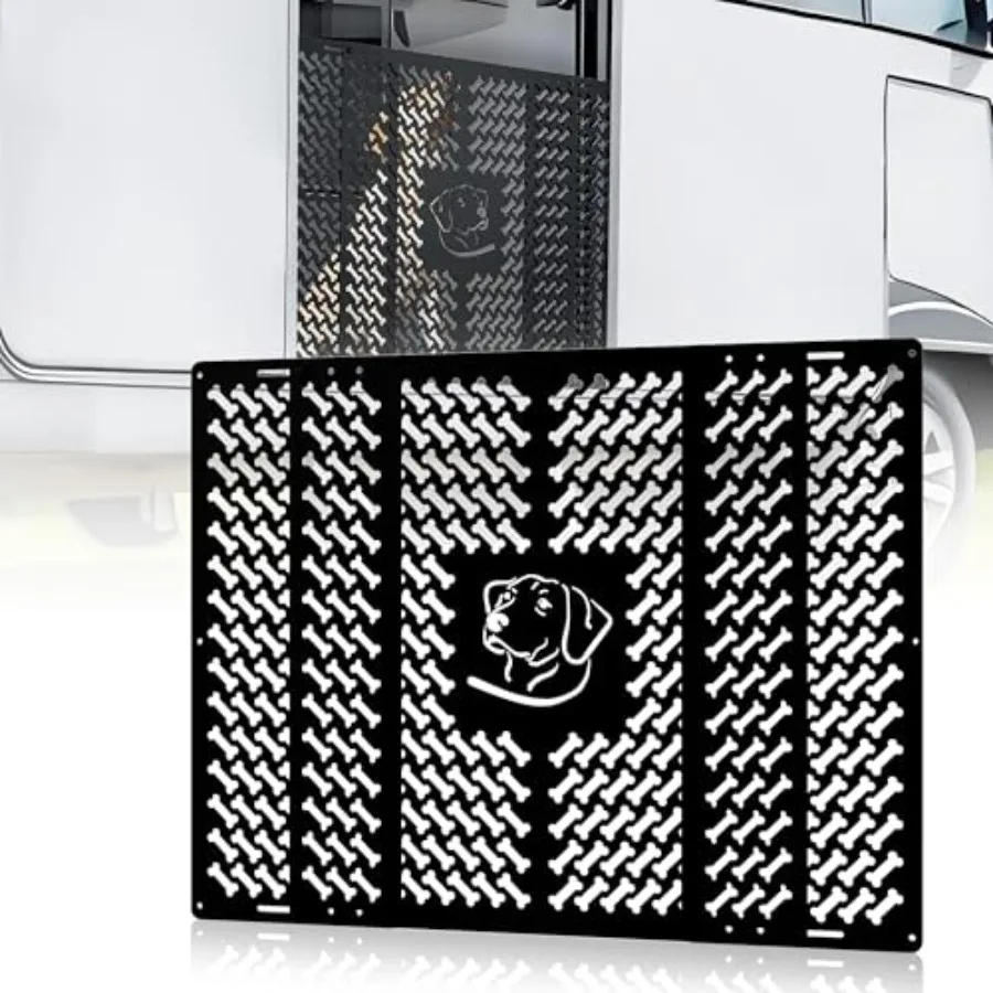 

Алюминиевая защитная сетка для входной двери автодома для собак, регулируемая от 18 до 31,8 дюймов, защита для домашних животных в кемпере, сверхпрочная сетка